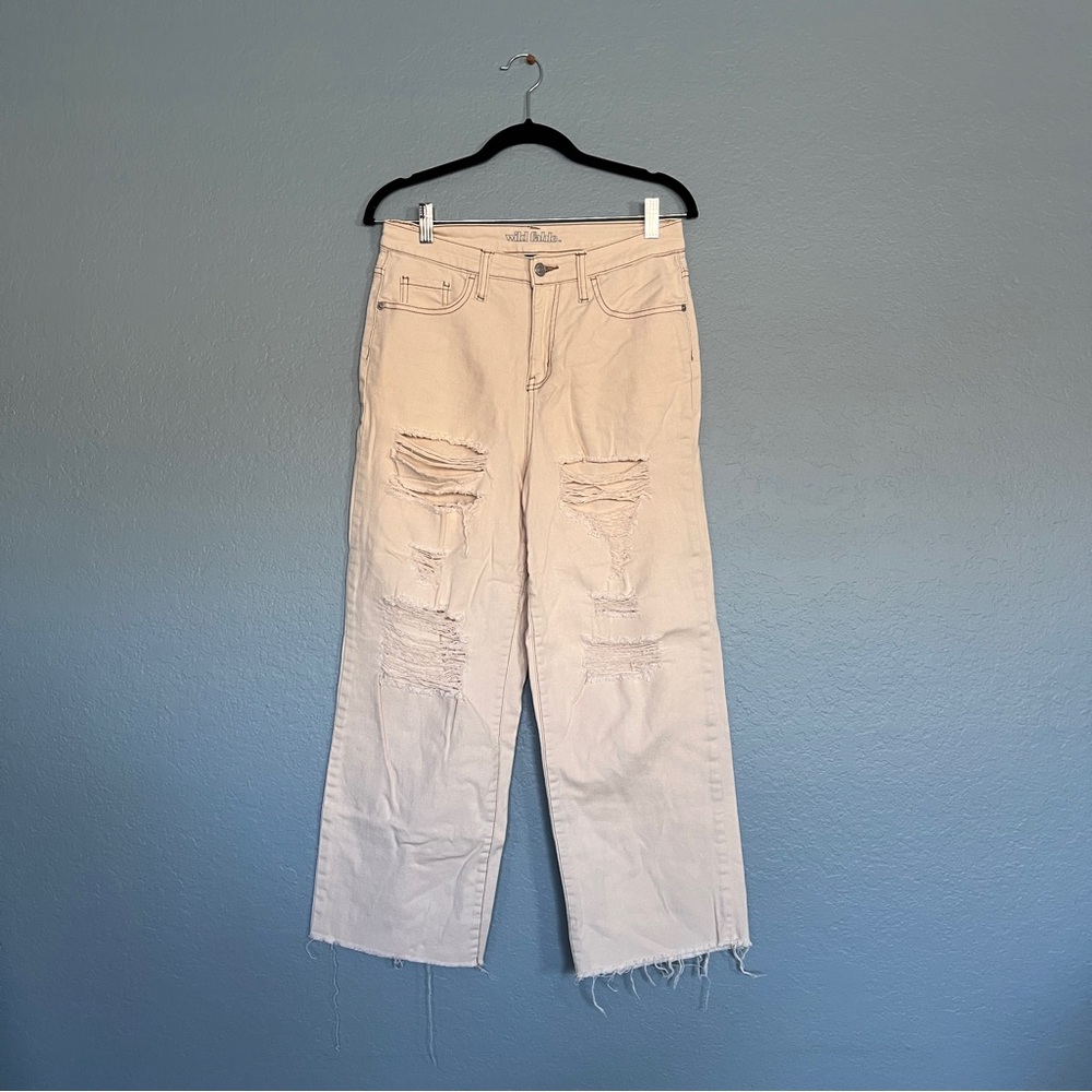 Wild Fable Beige Distressed Jeans